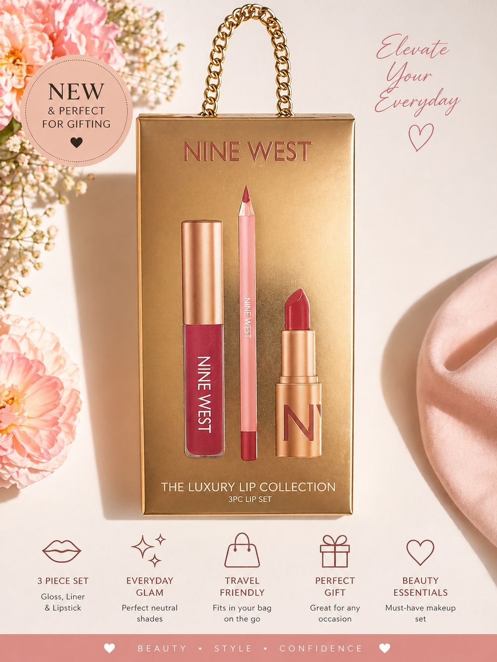 ✨ Nine West Luxury Lip Collection – 3PC Set (NEW) ✨